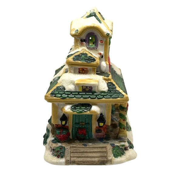 2003 Cobblestone Corners Train Station Christmas Village Light-Up House - Picture 3 of 7